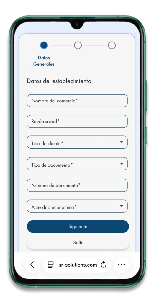 Onboarding Digital Onyra pra carga de nuevos comercios